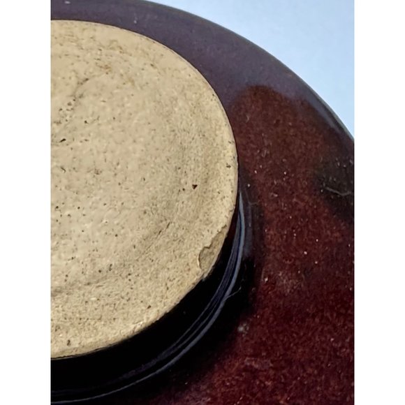 Brown & Tan 1 Quart Bean Stoneware Crock with Lid Made In USA - Picture 6 of 8